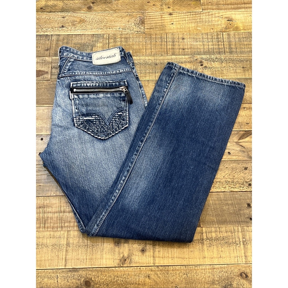 Silvertab Levis Slim Boot Cut  Jeans Cotton Back Zipper Pocket Men's 36 (36x33)